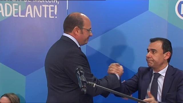 Pedro Antonio Sánchez en el momento de anunciar su dimisión