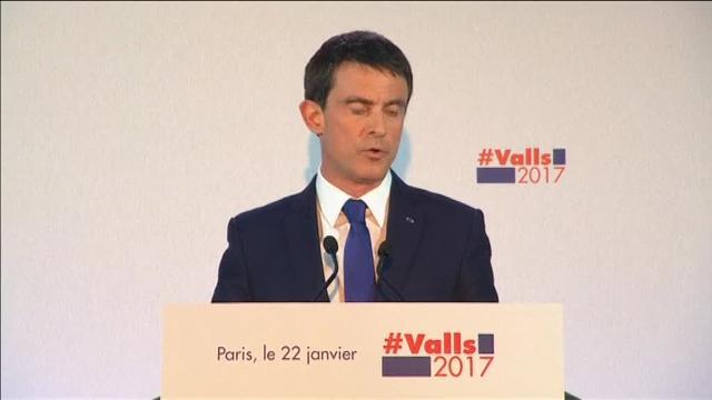 Benoit Hamon, tras su triunfo en la primera vuelta de las primarias socialistas, este domingo por la noche en París