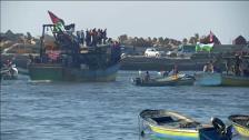 Una flotilla de barcos pesqueros parte de Gaza para romper el bloqueo israelí