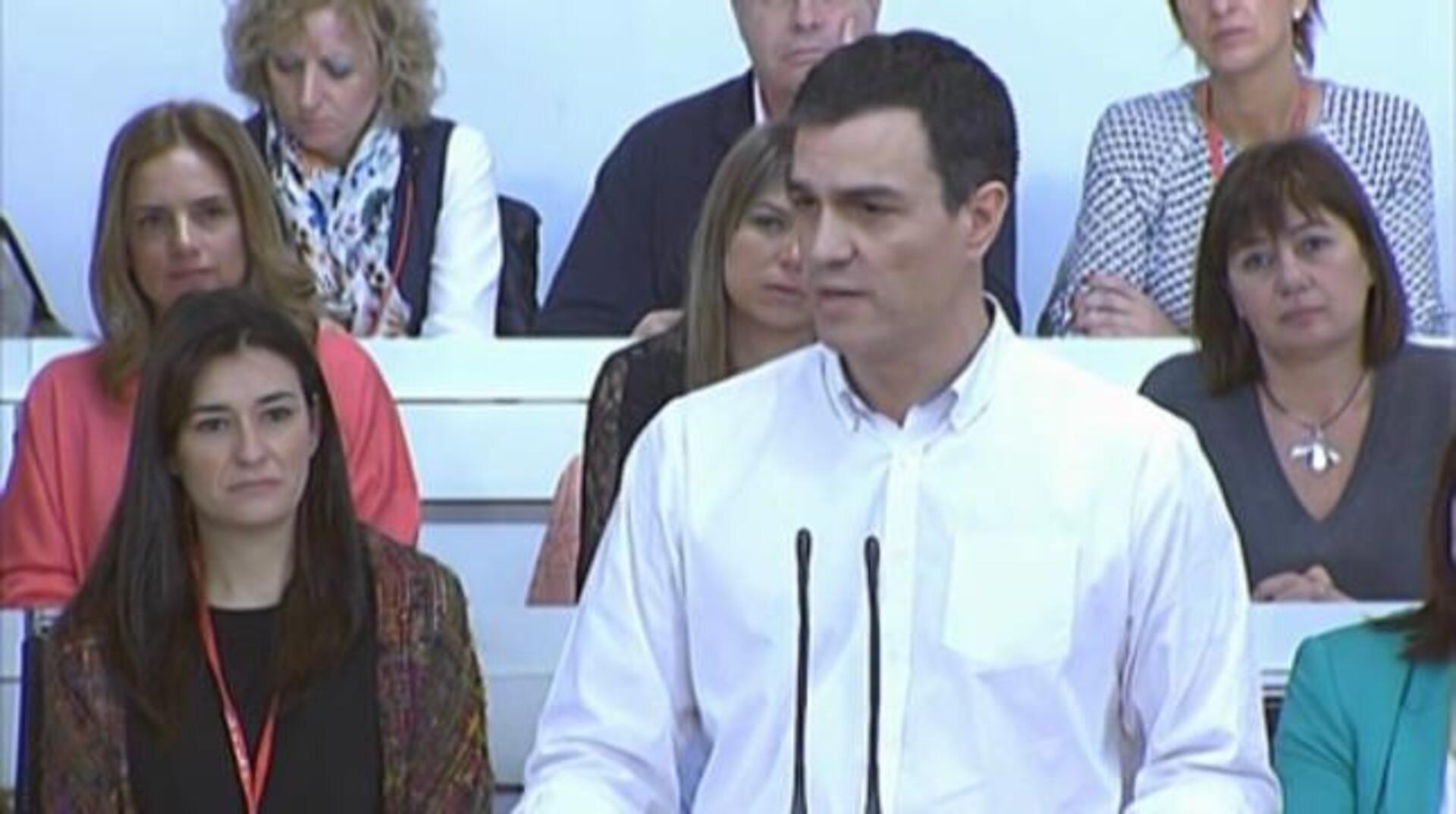 Pedro Sánchez y César Luena