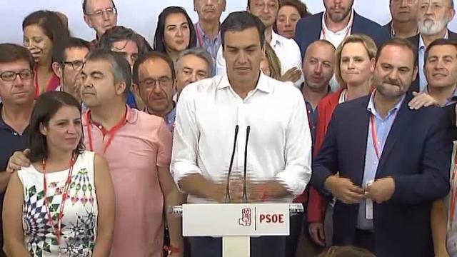 Pedro Sánchez, ayer en su comparecencia ante los militantes