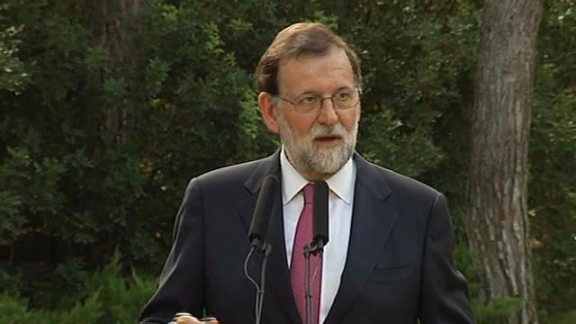 Mariano Rajoy durante su comparecencia ante los medios después de su despacho con el Rey