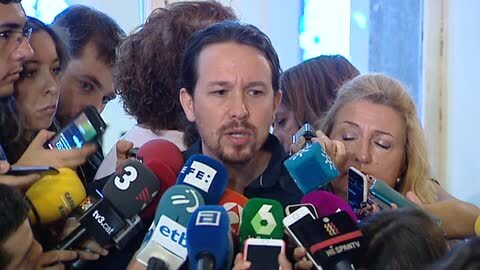 Pablo Iglesias e Íñigo Errejón, al inicio hoy del Consejo Ciudadano Estatal de la formación morada