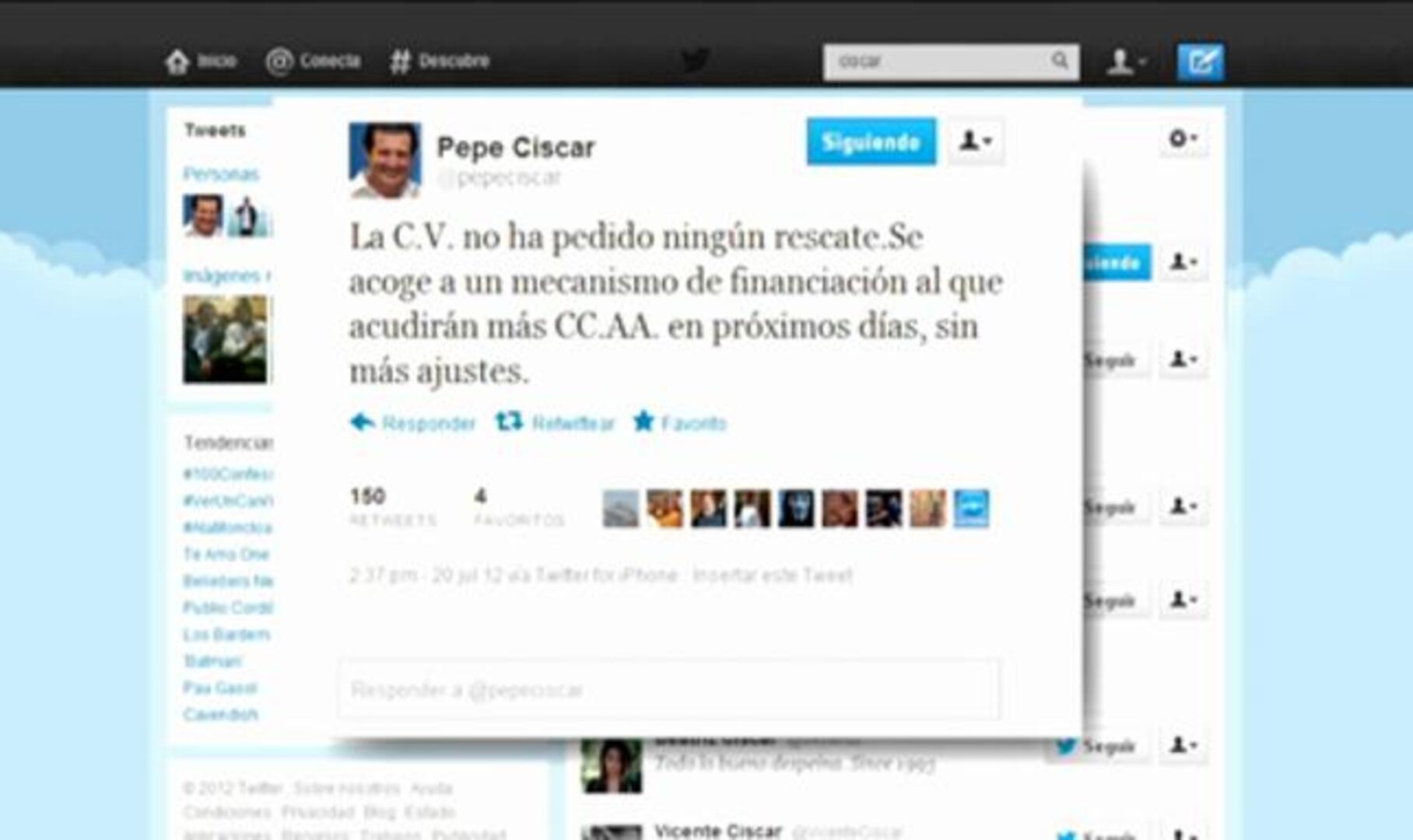 La Comunidad Valenciana se acoge al Fondo de Liquidez y rendirá cuentas mensualmente a Montoro