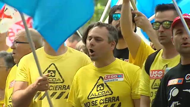 Los trabajadores de Alcoa toman las calles de Madrid