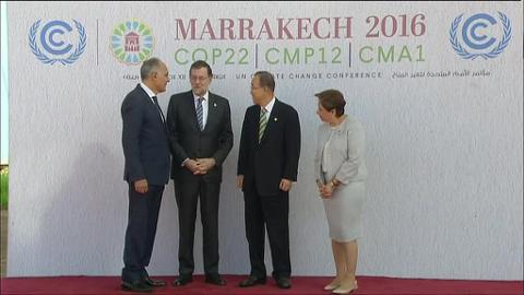 Mariano Rajoy, en la foto de familia de la cumbre del cambio climático en Marrakech
