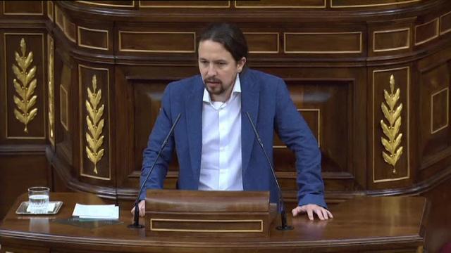 Iglesias: &quot;Es inaceptable que el escaño del presidente del Gobierno esté ocupado por un bolso&quot;