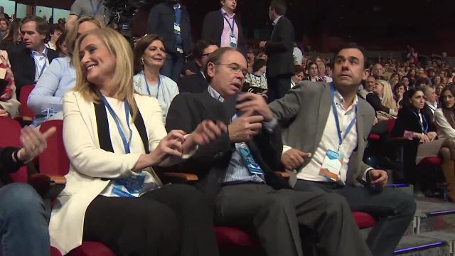 Sáenz de Santamaría (izq.), Cifuentes, Pío García-Escudero y Fernando Martínez Maillo, en el congreso del PP