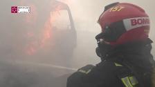 Bomberos de Castellón sofocan un incendio en un camión