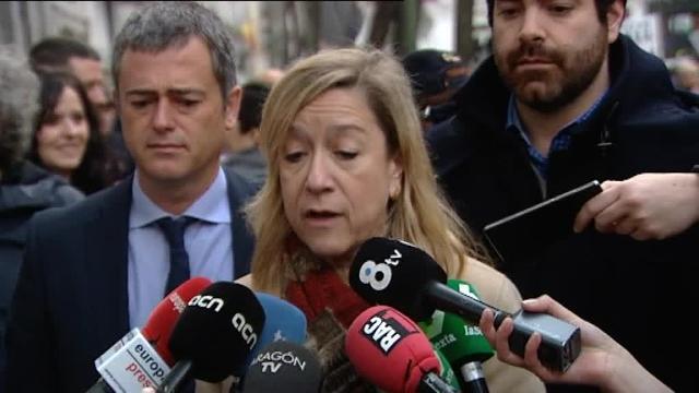 Homs, acompañado por cargos de la Generalitat antes de su declaración en el Supremo