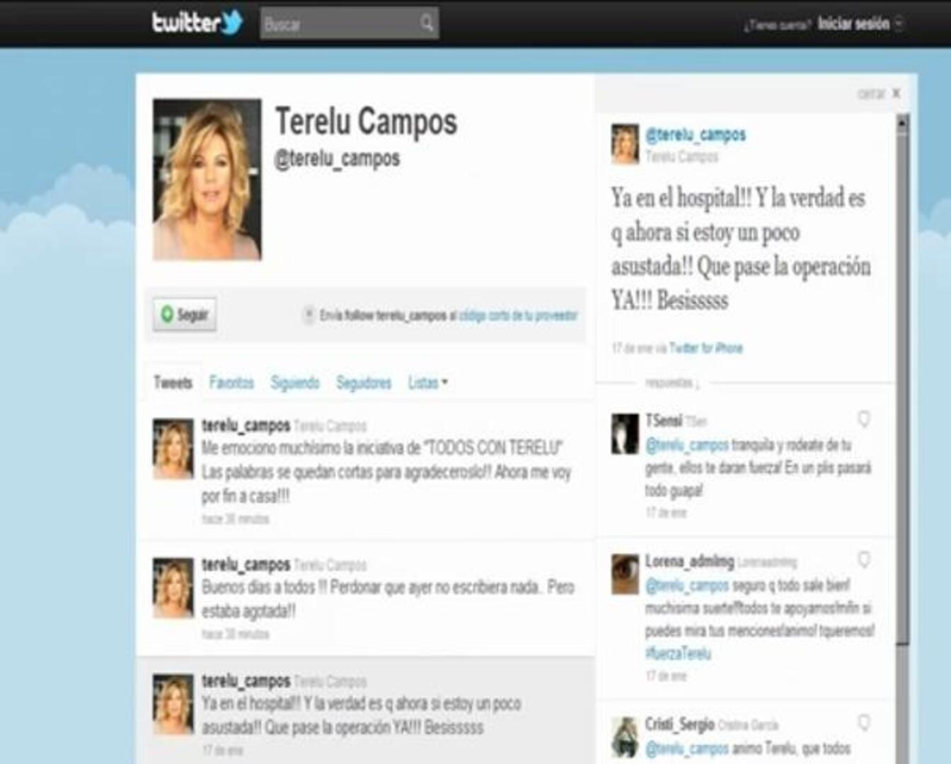 Terelu Campos vuelve a casa tras la intervención para extirparle el tumor en el pecho