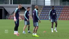 El Barça recupera a todos los internacionales en el penúltimo entrenamiento de la semana