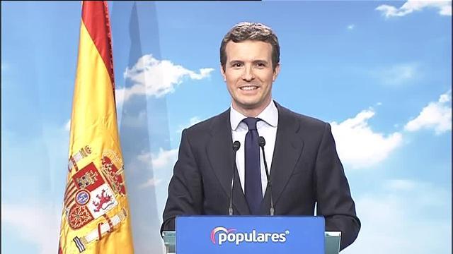 El presidente del PP, Pablo Casado