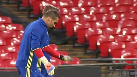 Los jugadores de la selección, en Wembley