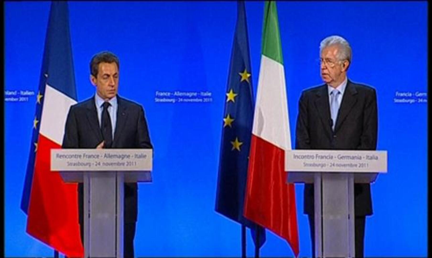 Merkel impone su rechazo a los eurobonos ante Sarkozy y Monti