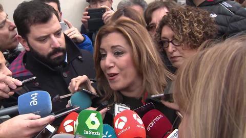 Susana Díaz, Mario Jiménez y Juan Cornejo, ayer por la tarde en el Parlamento de Andalucía