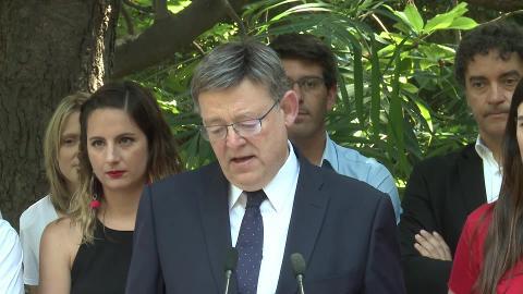 Ximo Puig, este lunes durante la presentación de su candidatura