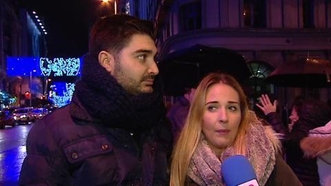 La Gran Vía, iluminada con las luces de Navidad