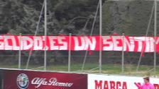 La polémica del escudo irrumpe en el entrenamiento del Atlético