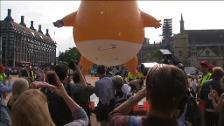 Un globo que caricaturiza a Trump vuela por la costa de San Francisco