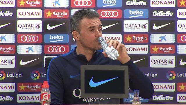 Luis Enrique, durante la rueda de prensa