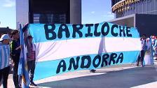 Ambiente festivo en el hotel de concentración de la selección argentina