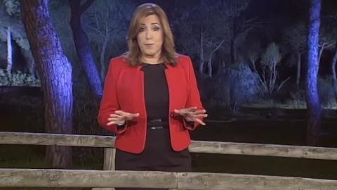 La presidenta de la Junta, Susana Díaz, durante su intervención en el discurso de Fin de Año