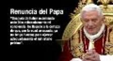 Benedicto XVI anuncia su renuncia como pontífice