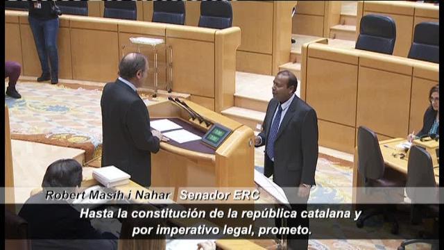 El acto de acatamiento a la Constitución del senador de ERC, Robert Masih Nahar