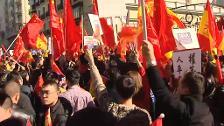 Manifestación de la comunidad china por el bloqueo de sus cuentas bancarias
