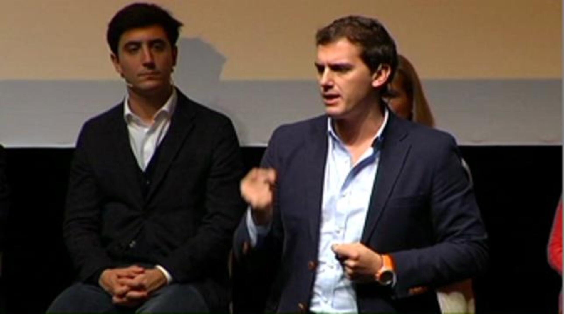 El presidente de Ciudadanos durante la presentación del programa electoral