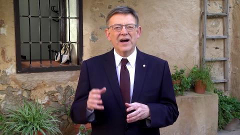 Imagen de Ximo Puig durante la pronunciación del discurso de fin de año