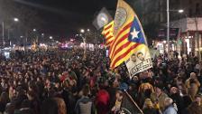 Manifestación en Barcelona en apoyo de la huelga general