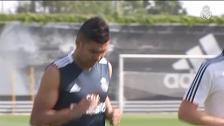 Casemiro retoma el trabajo bajo el calor de Madrid