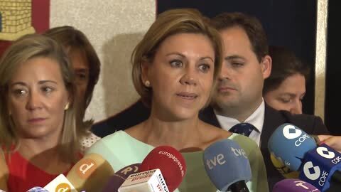 María Dolores de Cospedal junto a Mariano Rajoy en el Congreso