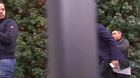 Neymar y Bartomeu tras la firma de la ampliación del contrato