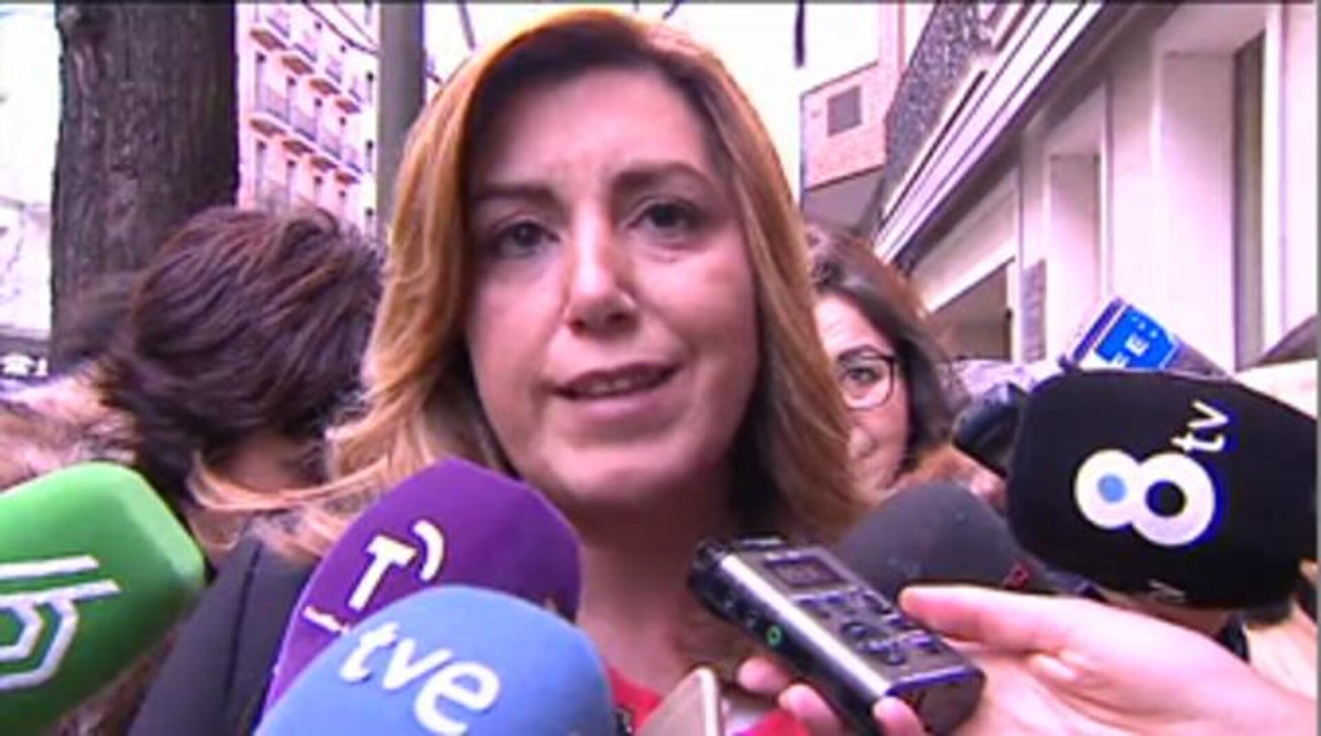 Susana Díaz a la salida de la reunión