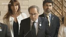 Torra responde a la amenaza de Sánchez de otro 155: defenderá la «no violencia» y obedecerá «al pueblo de Cataluña»