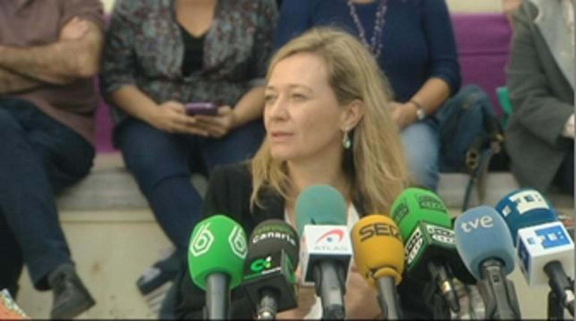 Victoria Rosell, hace minutos en una rueda de prensa
