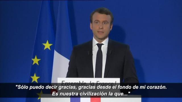 Emmanuel Macron, a su llegada a un acto en la Universidad de Lille