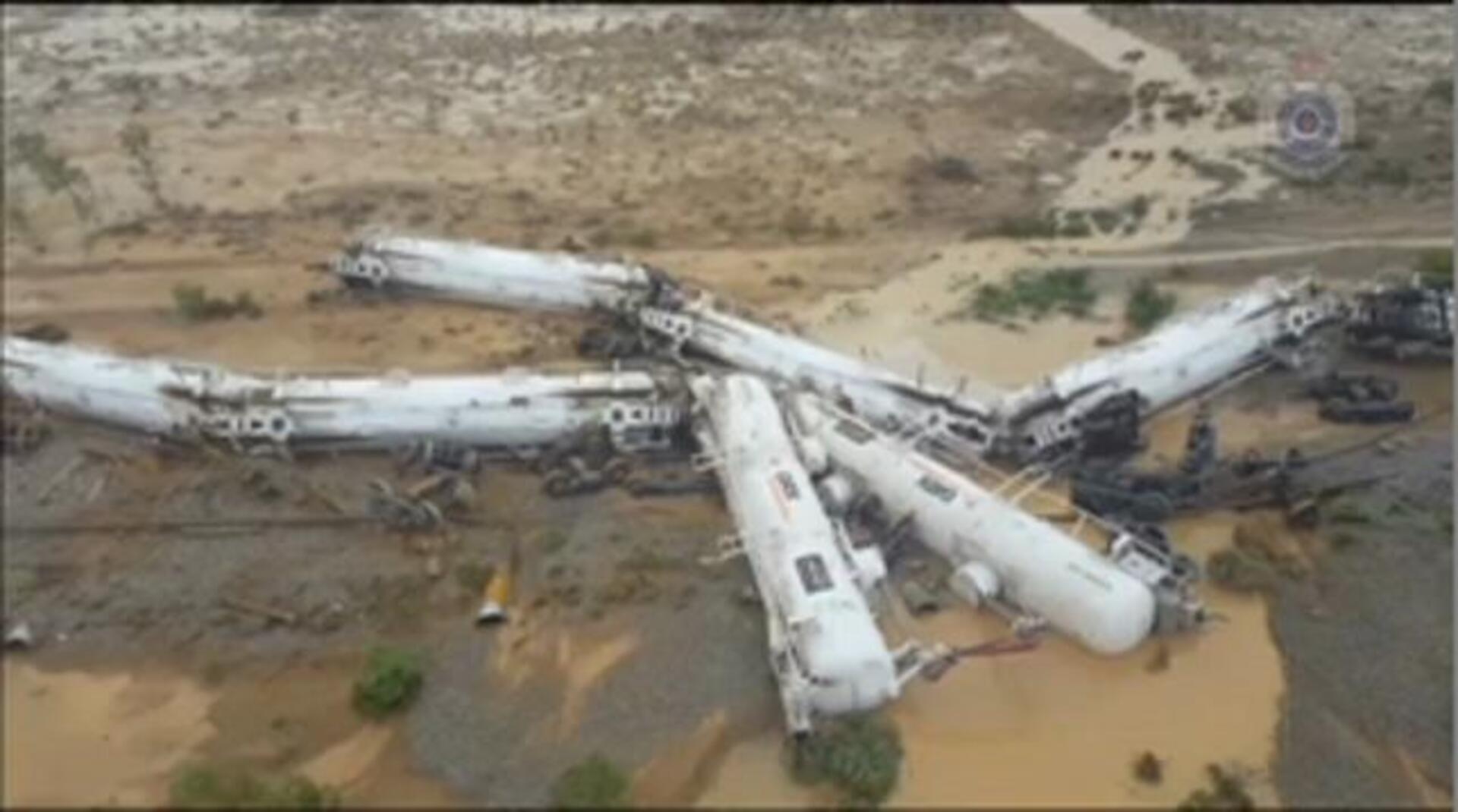 El tren accidentado en Queensland, Australia