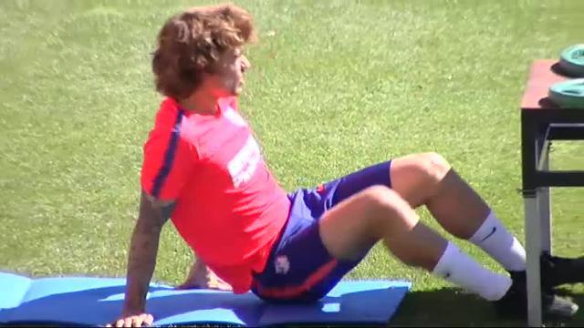 Griezmann entrena con el Atlético tras anunciar su marcha