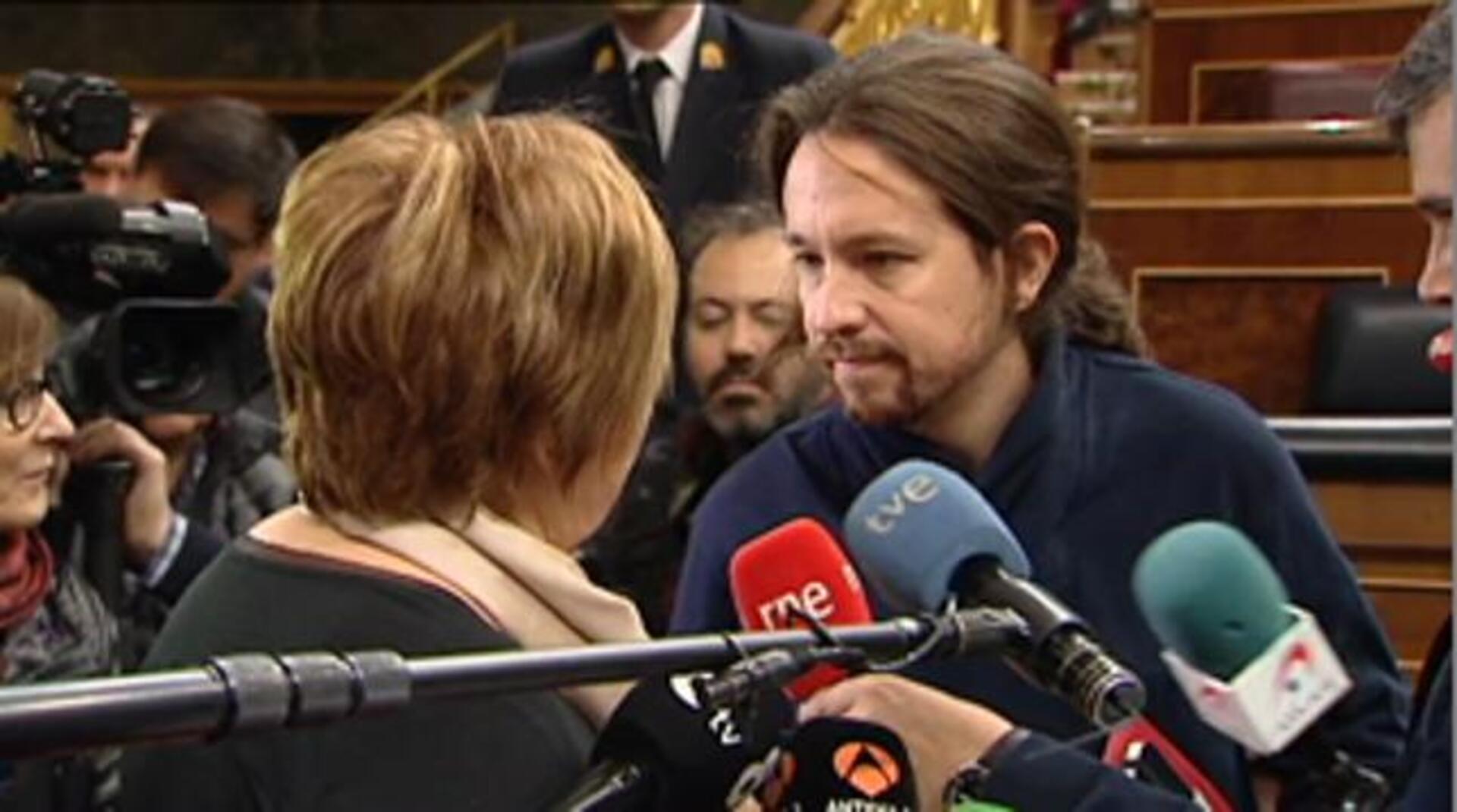 Pablo Iglesias y Celia Villalobos
