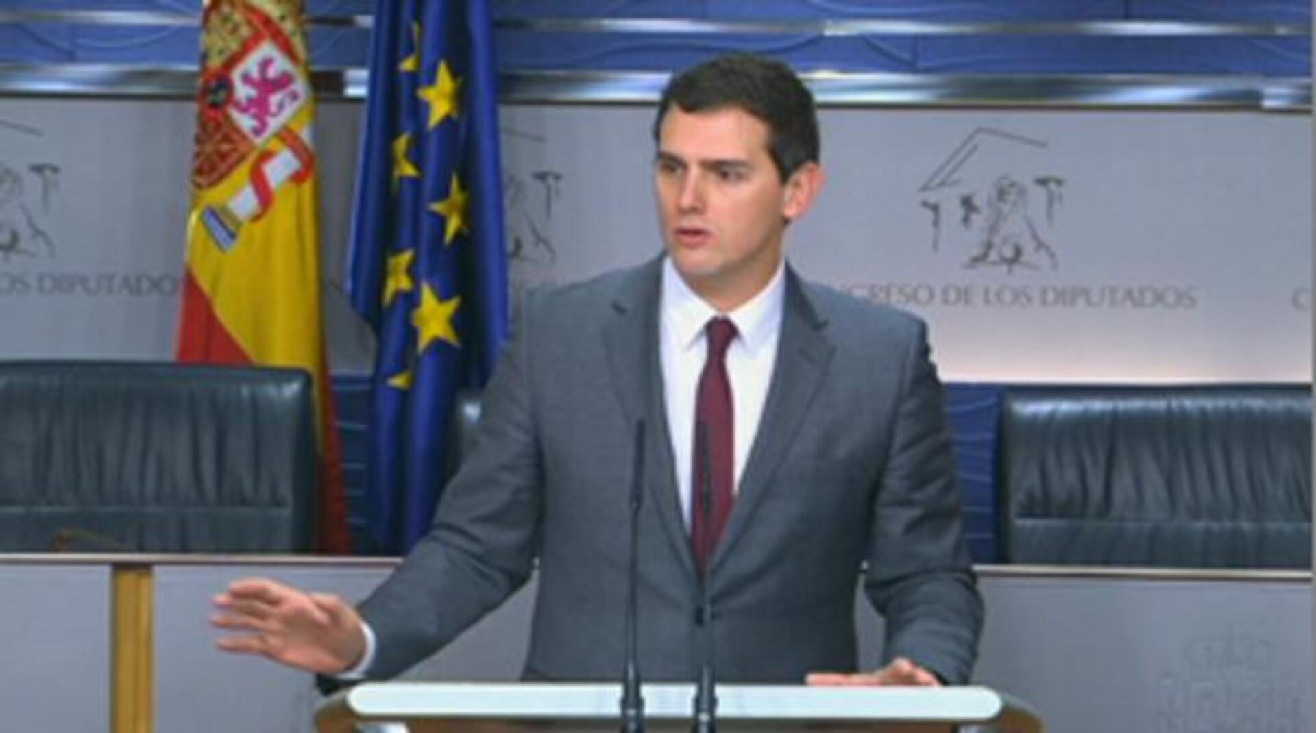 Albert Rivera, presidente de Ciudadanos, y Pedro Sánchez, secretario general de Podemos