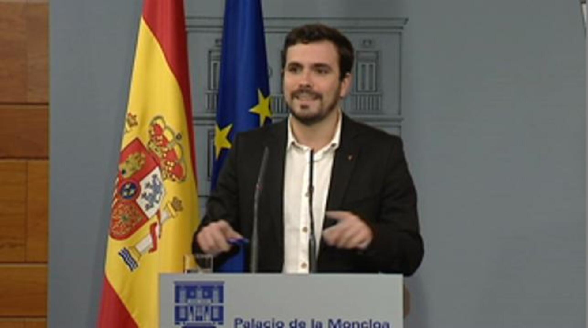 Alberto Garzón junto a Mariano Rajoy