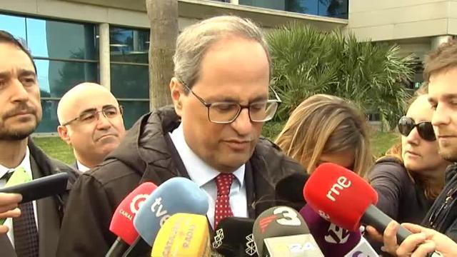 Quim Torra: &quot;Es lamentable el acto de la retirada de lazos&quot;