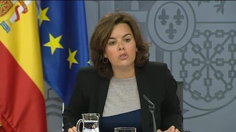 Soraya Sáenz de Santamaría, en la rueda de prensa posterior al Consejo de Ministros