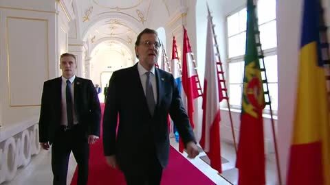 El presidente del Gobierno en funciones, Mariano Rajoy, en Bratislava