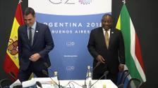 Sánchez se reúne con el primer ministro de Sudáfrica en el G20