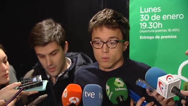 El portavoz de Podemos en el Congreso, Íñigo Errejón, en una rueda de prensa